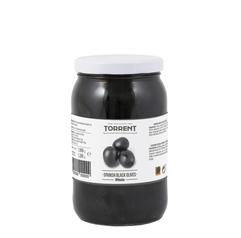 envase de aceitunas con formato 1/2 galón