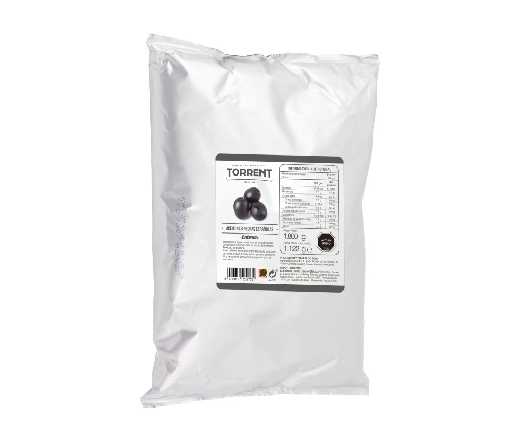 envase de aceitunas con formato bolsa de aluminio de 1 kilo